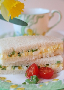 egg and cress tea sandwiches