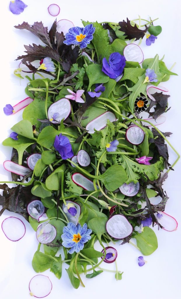 purple floral salad