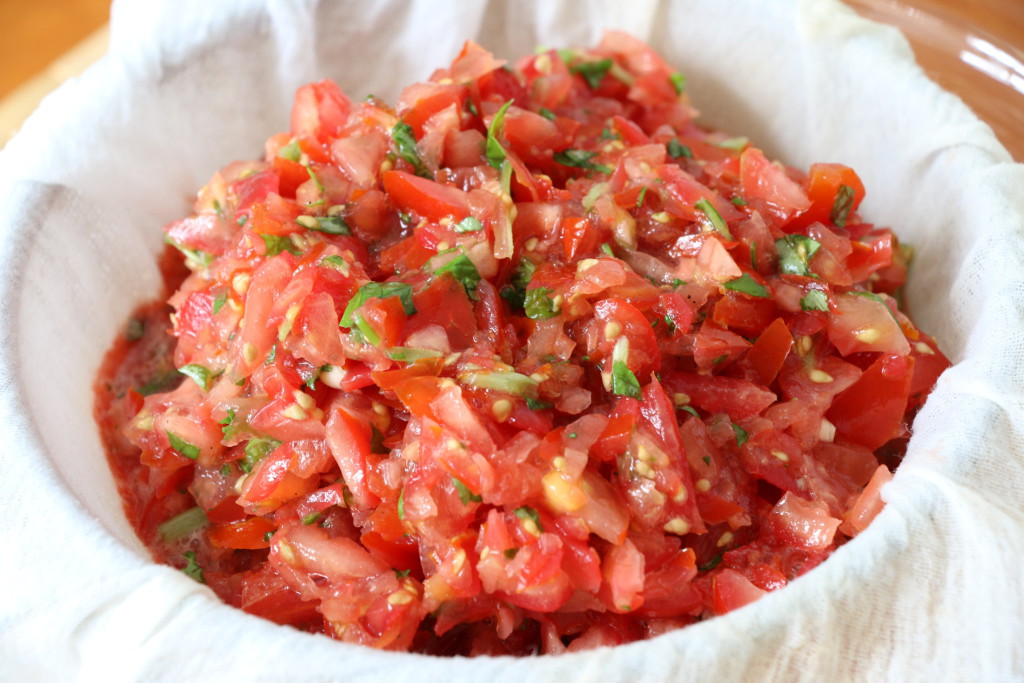 chopped tomatoes for tomato essence