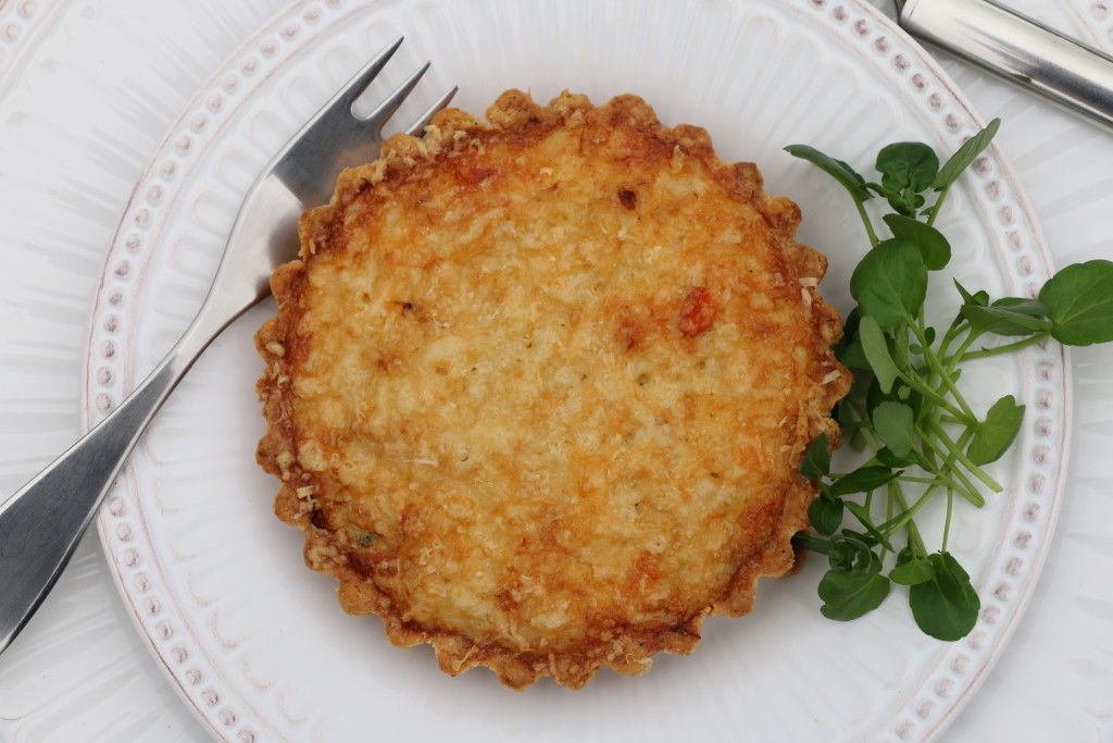 Crab tartlets with parmesan chive short crust