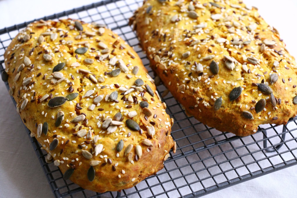 2 loaves baked squash soda bread