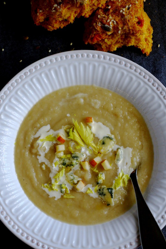 Celeriac and Apple Soup with Stilton